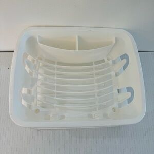CamcoRV Compact White Dish Drying Rack w/ Drip Tray